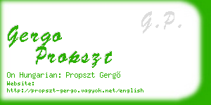 gergo propszt business card